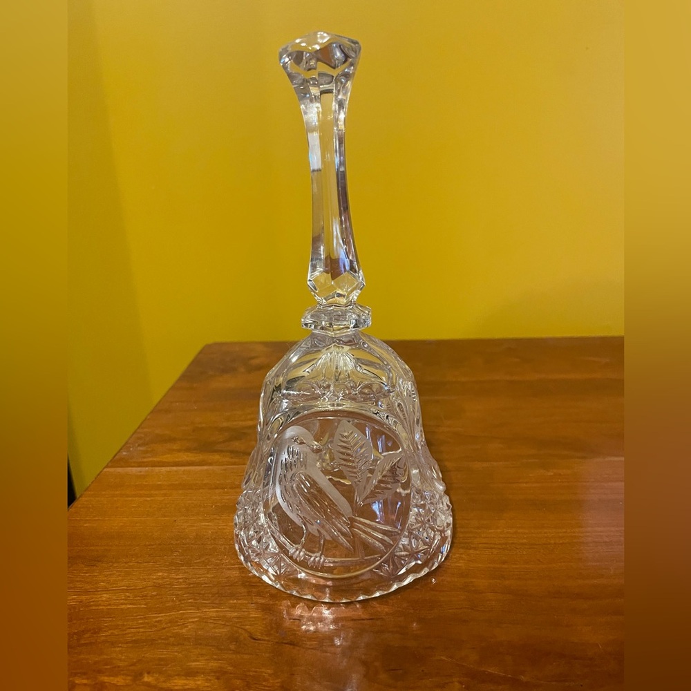 Crystal Bell with Etched Bird
